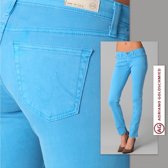 ⭐️ AG Adriano Goldschmied The Stilt Cigarette Leg Blue Pants 27R - Picture 3 of 16